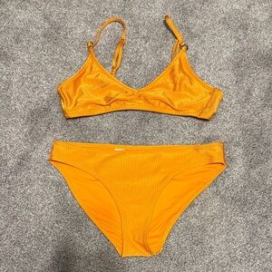 aerie Ribbed Bright Orange Two-Piece Bikini